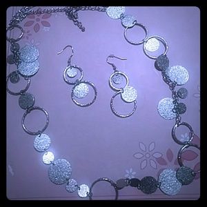 Silver Necklace and Earrings